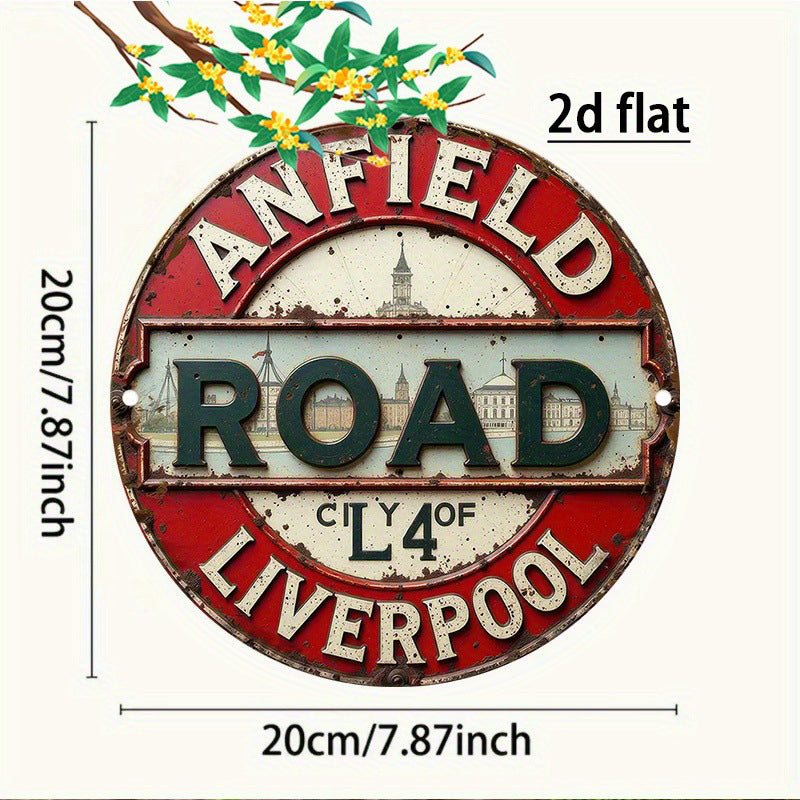 Vintage Anfield Road L4 Aluminum Wall Sign