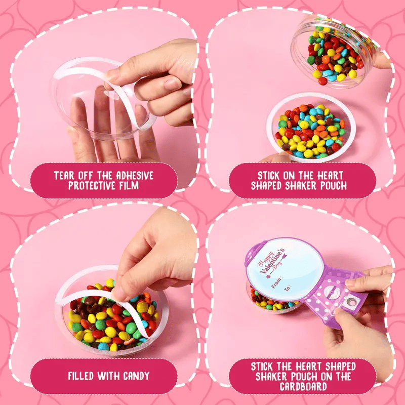 Candy Cards Gift Set | 36/18 Pcs with Plastic Domes, DIY Treat Holders for Classroom Exchange, Kids & Couples 💝🎁🍬