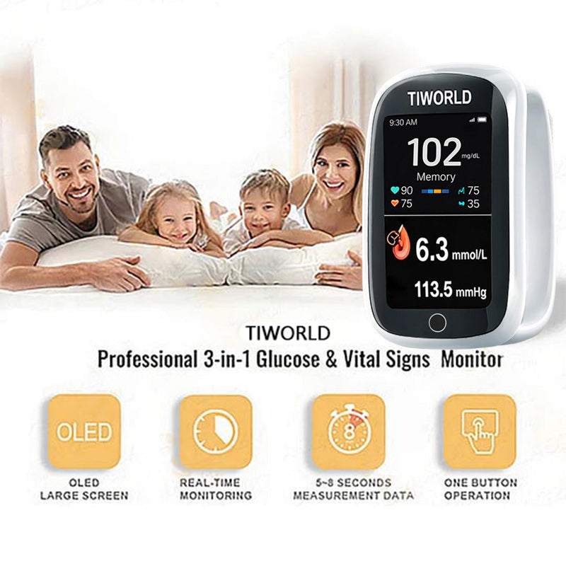🔥Final 2 Hours : Only Limited Stock Left🏆TIWORLD™ Non-Invasive Blood Glucose Monitor – 5 Seconds 99% Accuracy （Mayo Clinic Recommended）