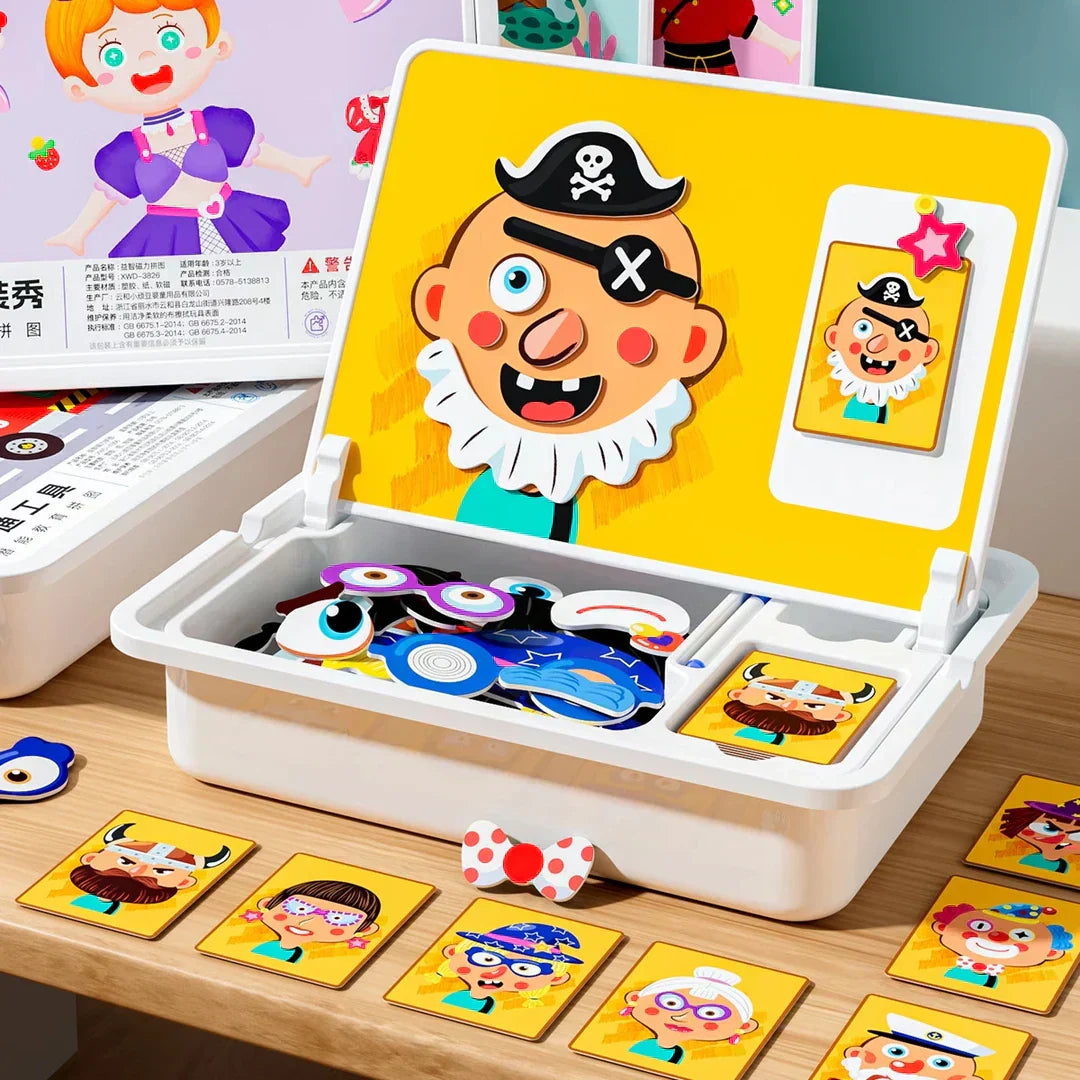 🔥While Supplies Last 40% OFF!🎉 Magnetic Puzzle Dress-Up Game Children's Double-Sided Educational Toy Portable Preschool Learning Toy