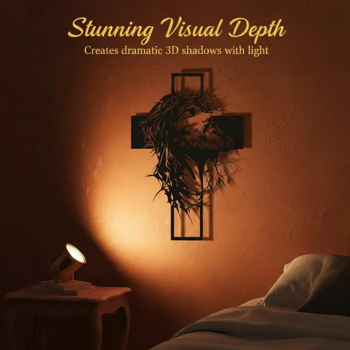 🔥2026 Spring special offer 50% off - ✝️Metal Jesus and Cross Wall Art: Christian Home Decor