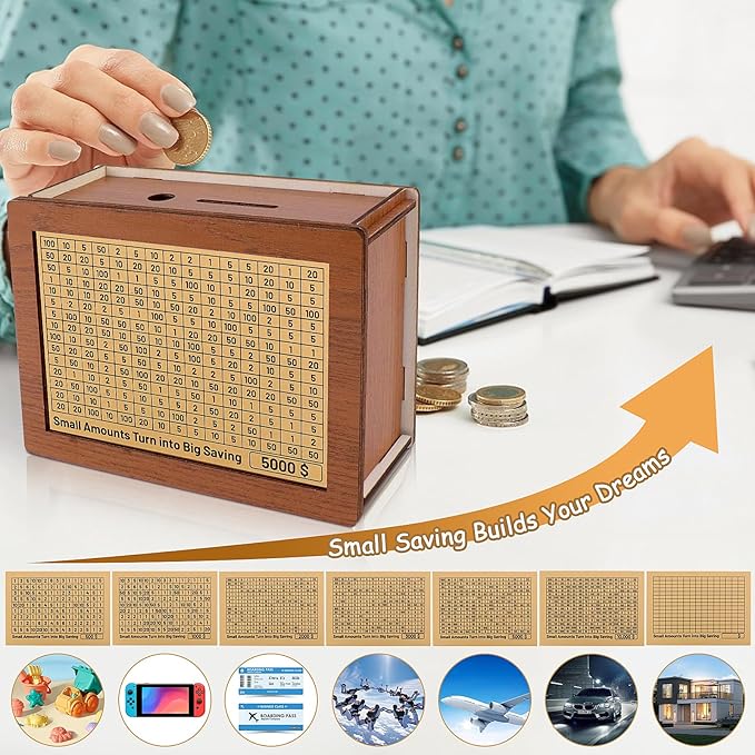 🔥 LAST DAY 49% OFF-Cash Vault Wooden Savings Box