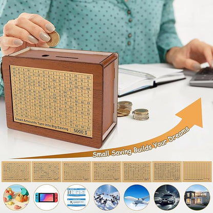 🔥 LAST DAY 49% OFF-Cash Vault Wooden Savings Box