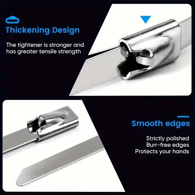 🔥Limited TimePromotion 50% OFF🔥 Metal Zip Ties 304 Stainless Steel  Heavy-Duty Self-Locking Cable Ties