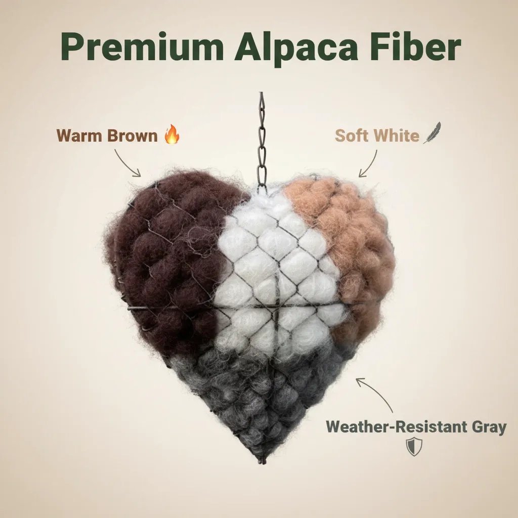 🔥LAST DAY 49% OFF - 🕊️🏡Handmade Natural Alpaca Fiber Bird Nesting Heart❤️A Cozy Gift for Birds