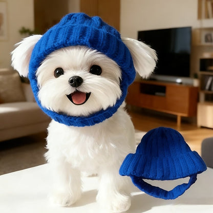🔥Red Wool Knit Dog🐶 Beanie with Ear Flaps