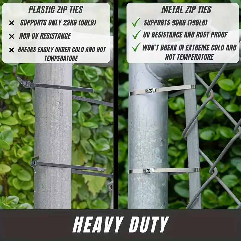 🔥Limited TimePromotion 50% OFF🔥 Metal Zip Ties 304 Stainless Steel  Heavy-Duty Self-Locking Cable Ties