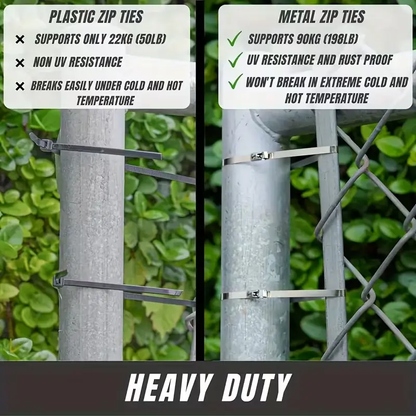 🔥Limited TimePromotion 50% OFF🔥 Metal Zip Ties 304 Stainless Steel  Heavy-Duty Self-Locking Cable Ties