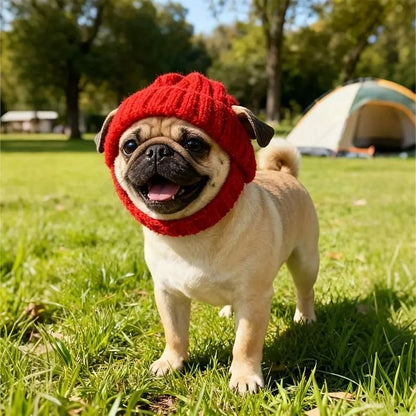 🔥Red Wool Knit Dog🐶 Beanie with Ear Flaps