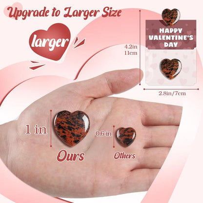💘Valentine's Day Gem Gifts for Kids & Adults🎁 24-Pack Prefilled Cards with Heart-Shaped Gemstones