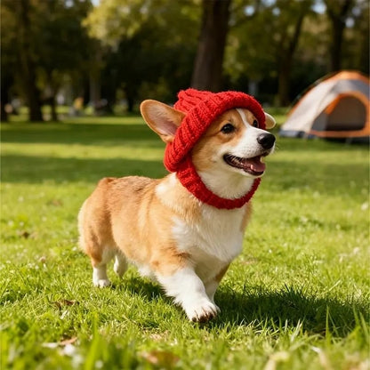 🔥Red Wool Knit Dog🐶 Beanie with Ear Flaps