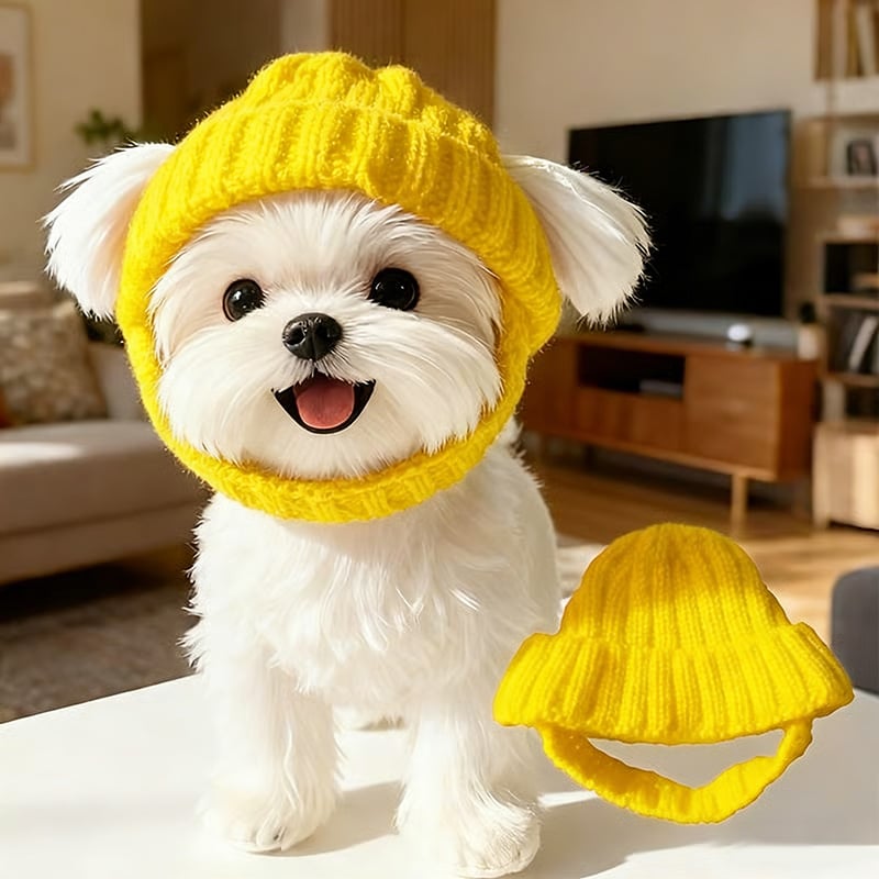 🔥Red Wool Knit Dog🐶 Beanie with Ear Flaps