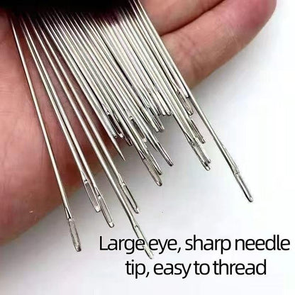 🔥LAST DAY SALE 49% OFF - 🧵34PCS Big Eye Steel Needles Set ✨Long & Thin Handmade Quilting & Sewing Needles Kit for DIY Sewing Projects