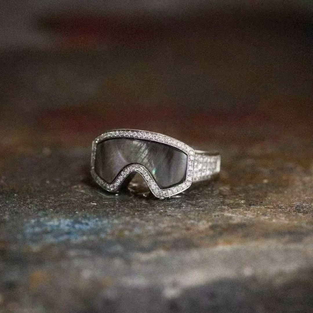 🔥Last Day 50% OFF - ✨Ski Goggle Shaped Adjustable Ring - Unique Winter Sports Jewelry for Ski Enthusiasts