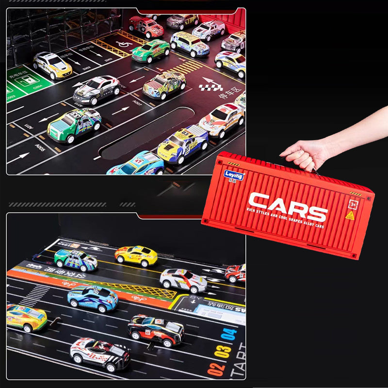🎅Back to School Sale 50% OFF🎁48 Mini Pull-Back Cars with Built-In Garage Set