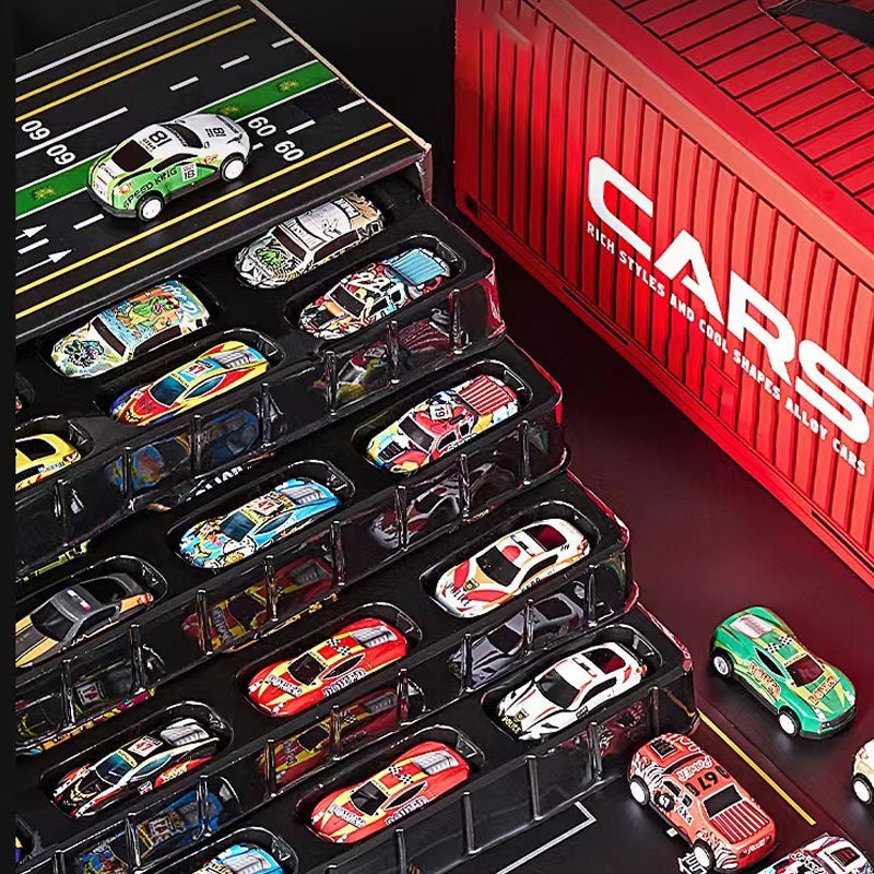 🎅Back to School Sale 50% OFF🎁48 Mini Pull-Back Cars with Built-In Garage Set