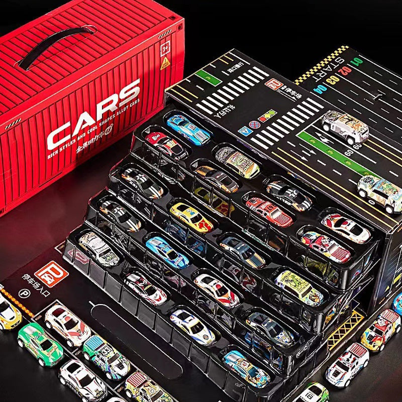🎅Back to School Sale 50% OFF🎁48 Mini Pull-Back Cars with Built-In Garage Set